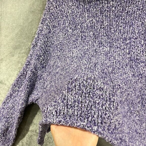 Free People BFF Pullover Sweater Purple Grape Plush Cowl Neck Boxy Oversized Sm - Picture 13 of 13